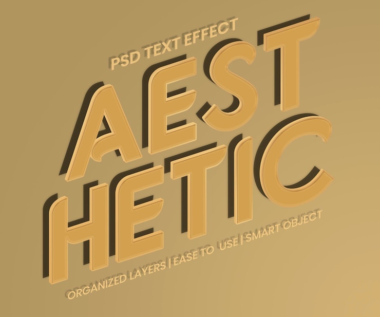 PSD plantilla psd de efecto de texto 3d estético editable