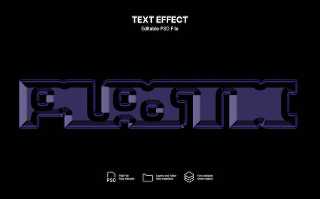 plantilla de psd de efecto de texto 3d