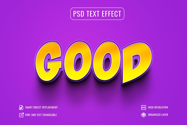PSD plantilla psd de efecto de texto 3d