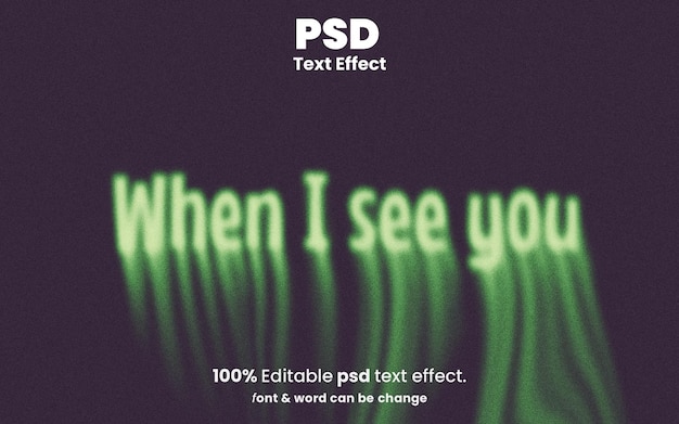plantilla de PSD de efecto de texto de neón brillante