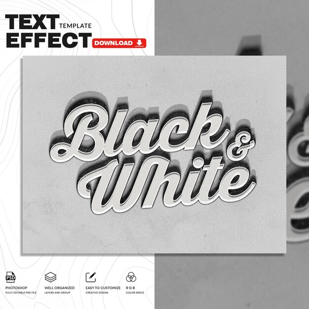 plantilla de PSD de efecto de texto vintage