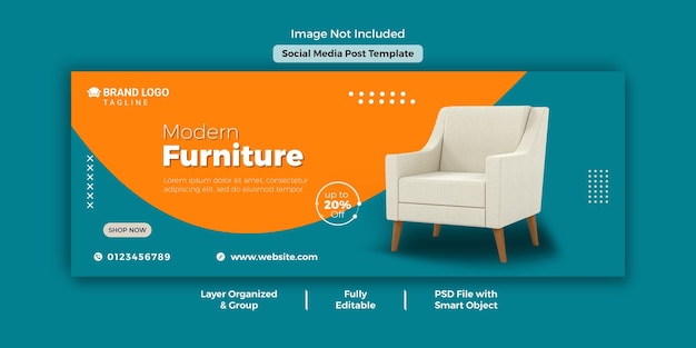 Plantilla PSD de foto de portada de Facebook de venta de muebles
