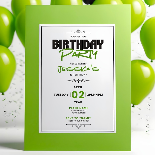 PSD plantilla psd de invitación de cumpleaños para su día especial