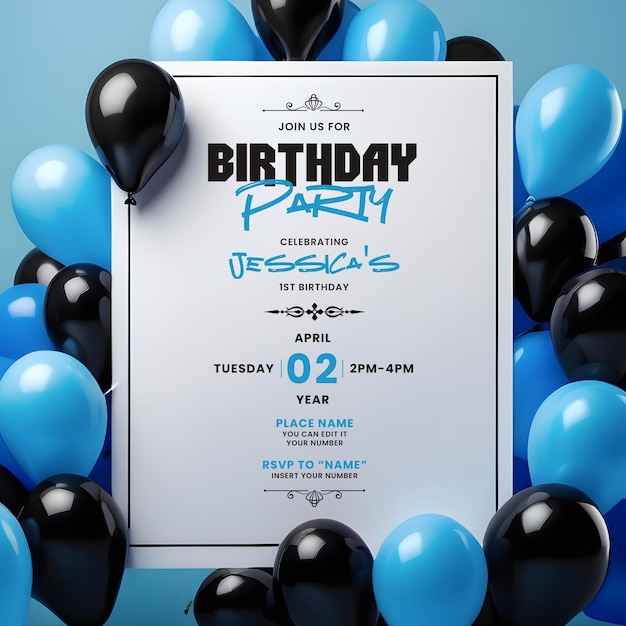 PSD plantilla psd de invitación de cumpleaños para su día especial