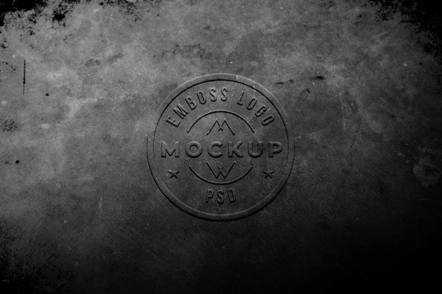 Plantilla PSD de maqueta de logotipo en relieve