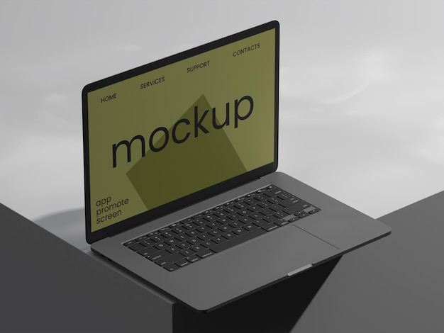 Plantilla PSD de maqueta de pantalla de computadora portátil para diseñadores web