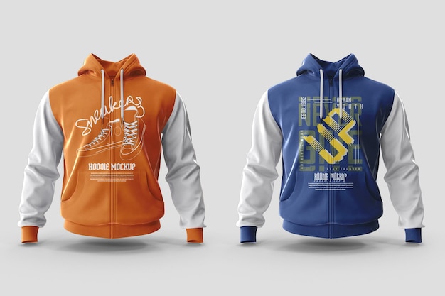 Plantilla PSD de maqueta de sudadera con capucha realista