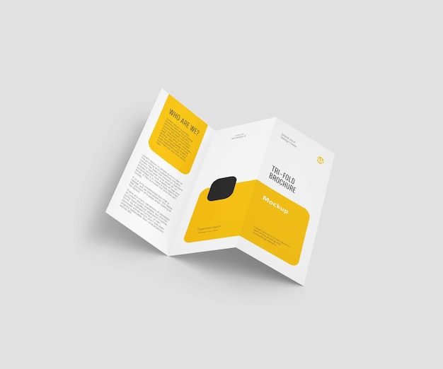 plantilla psd de modelo de folleto triplo
