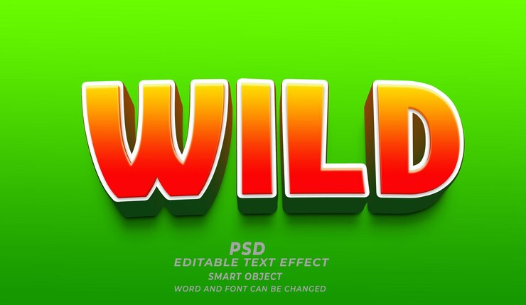 PSD plantilla psd de photoshop con efecto de texto editable en 3d de wild forest