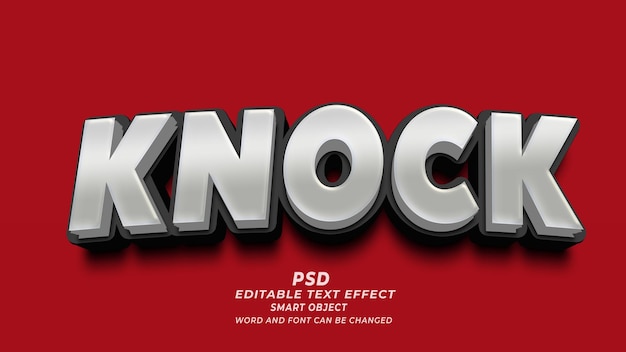 PSD plantilla psd de photoshop con efecto de texto editable knock 3d