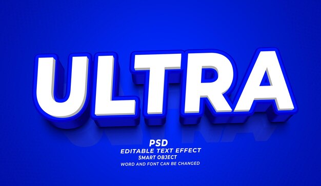 Plantilla psd de photoshop con efecto de texto editable ultra 3d