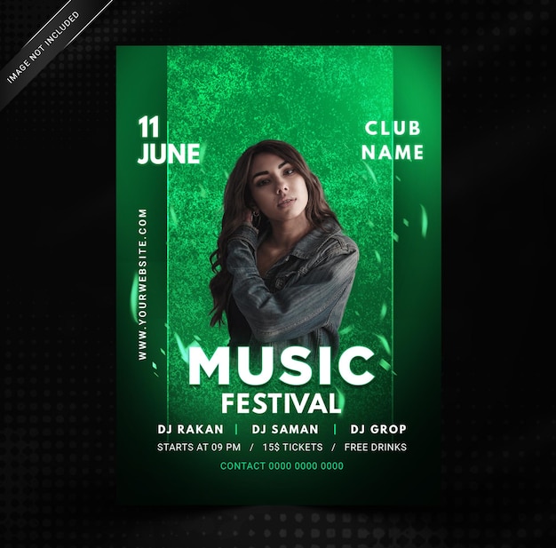 PSD plantilla psd de plantilla de cartel de festival de música elegante