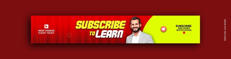 plantilla PSD de portada de banner profesional de YouTube para el año 2024