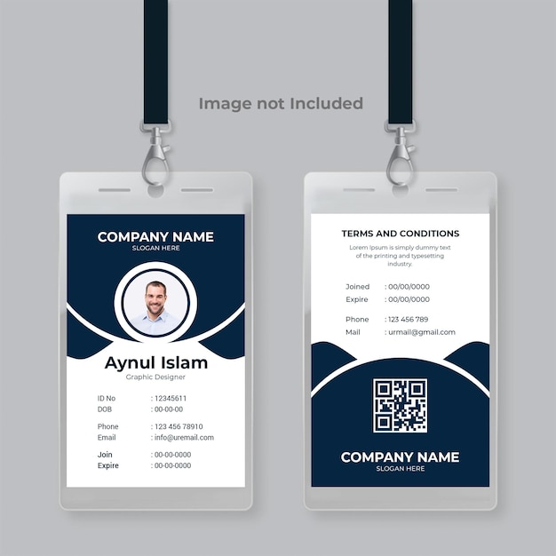 Plantilla psd de tarjeta de identificación de diseño creativo