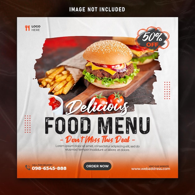 plantilla de publicación de banner de alimentos en las redes sociales