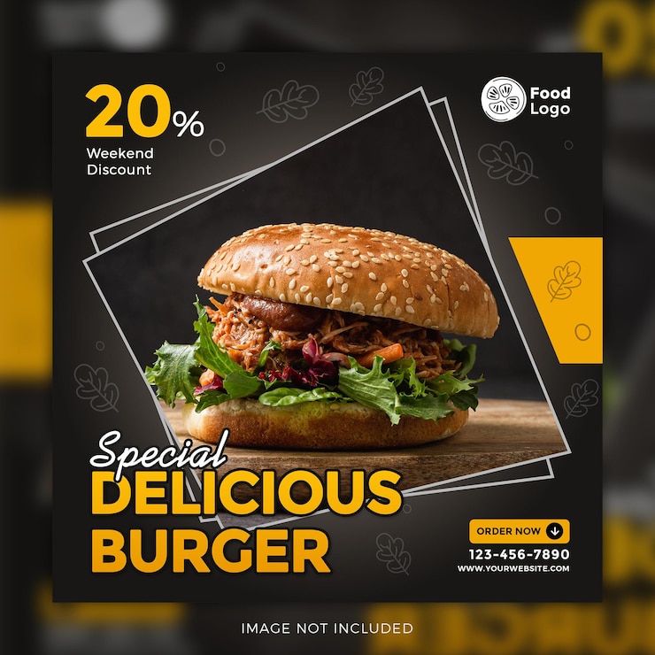 PSD plantilla de publicación de banner de alimentos en las redes sociales