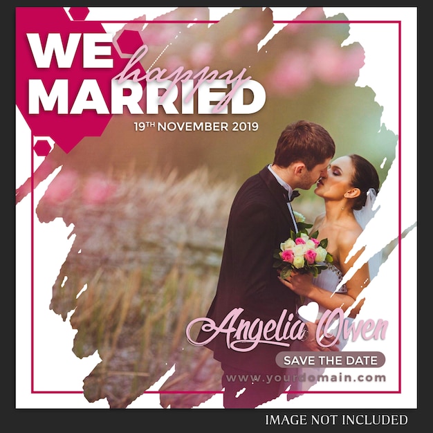 Plantilla de publicación de boda de Instagram