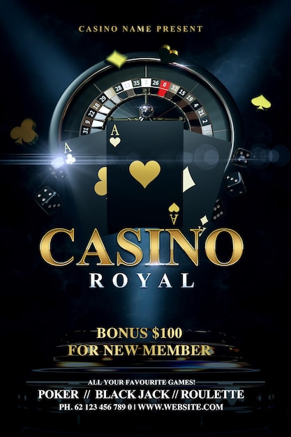 PSD plantilla de publicación de casino royal flyer y redes sociales