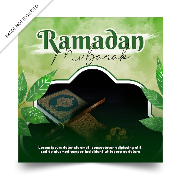 Plantilla de publicación de diseño social de ramadan mubarak