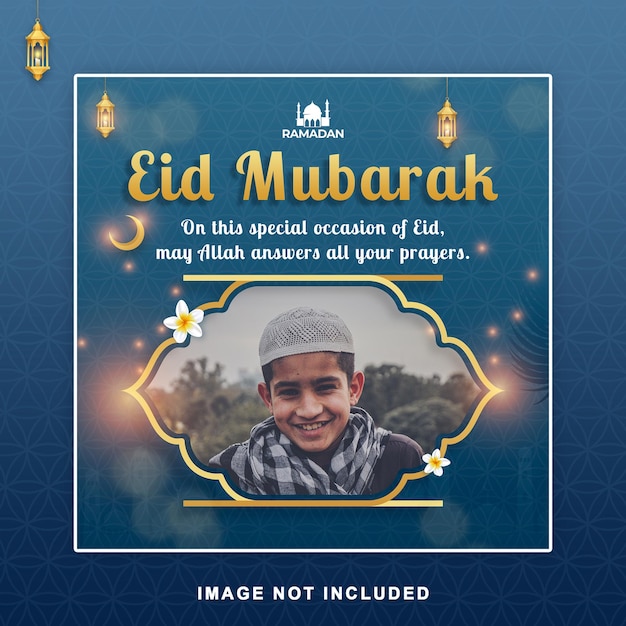 Plantilla de publicación de Eid Mubarak y Ramadán