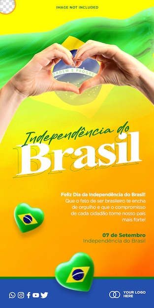 Plantilla de publicación independencia de redes sociales de brasil