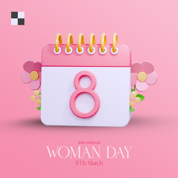 Plantilla de publicación de instagram de banner del día de la mujer 3d