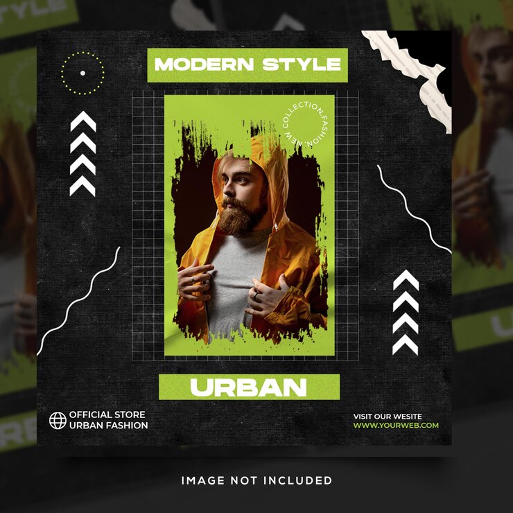 Plantilla de publicación de instagram de banner de moda urbana streetwear