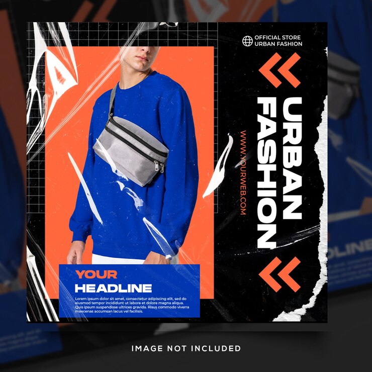 Plantilla de publicación de instagram de banner de moda urbana streetwear
