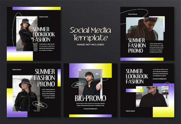 Plantilla de publicación de instagram y banner de redes sociales de moda de verano moderno