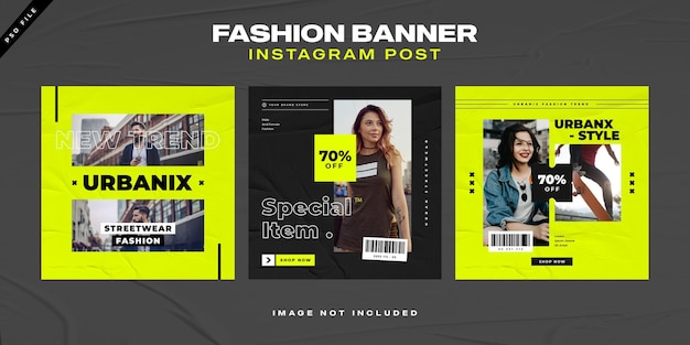 Plantilla de publicación de instagram de banner de venta de moda