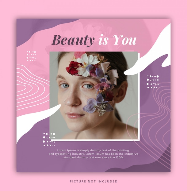 Plantilla de publicación de Instagram de belleza