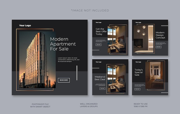 Plantilla de publicación de instagram de bienes raíces de apartamentos modernos en venta