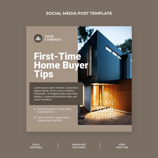 PSD plantilla de publicación de instagram para bienes raíces