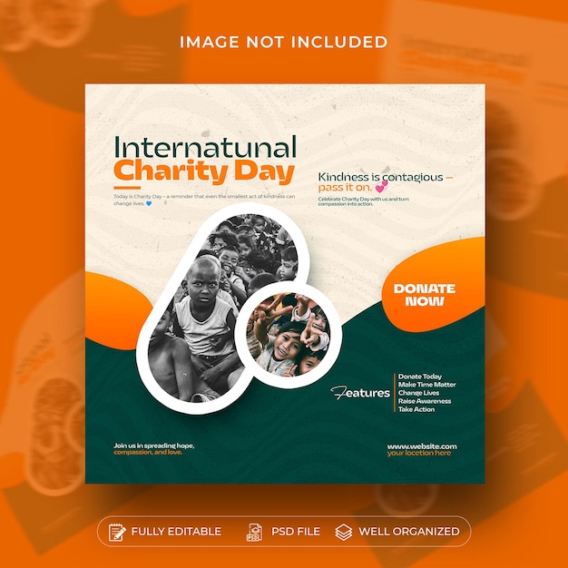 plantilla de publicación de Instagram para la Campaña del Día Internacional de la Caridad