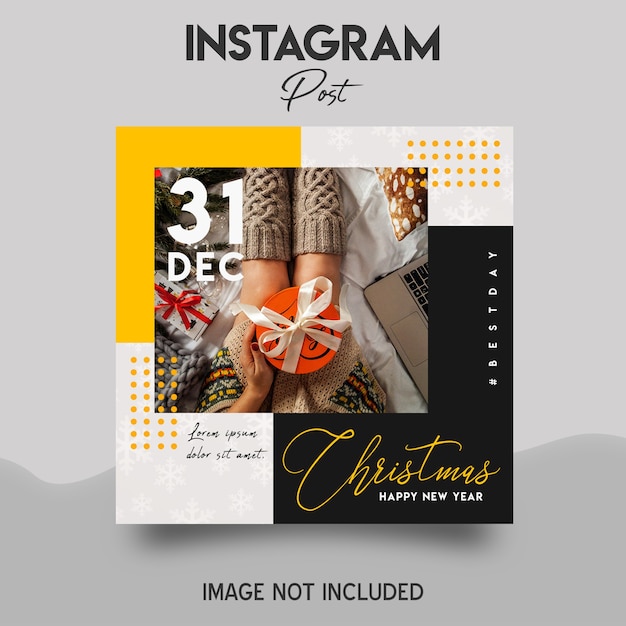 PSD plantilla de publicación de instagram de feliz navidad