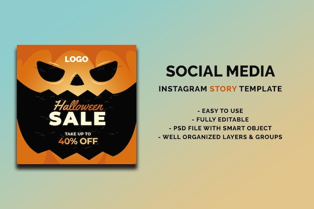 PSD plantilla de publicación de instagram de halloween vol 5