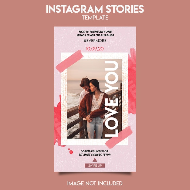 Plantilla de publicación de instagram para historia de amor