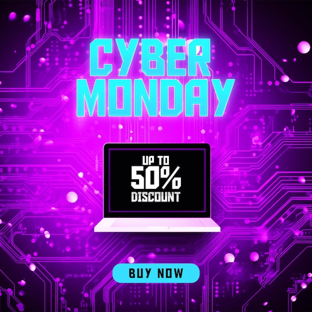 Plantilla de publicación de instagram o redes sociales de cyber monday