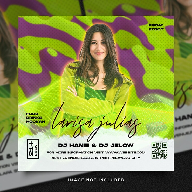 Plantilla de publicación de instagram de promoción de fiesta de dj creativo