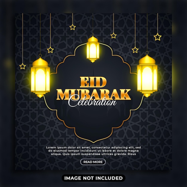 Plantilla de publicación de instagram de redes sociales de eid mubarak