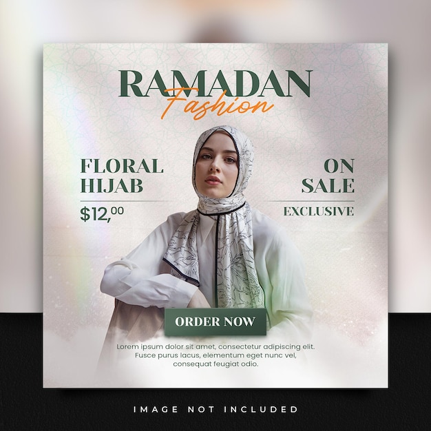 PSD plantilla de publicación de instagram de redes sociales de venta de moda de ramadán