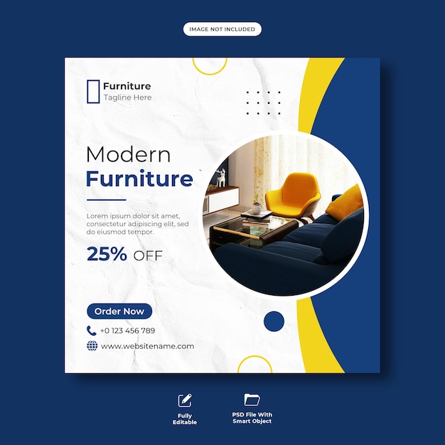 PSD plantilla de publicación de instagram y redes sociales de venta de muebles