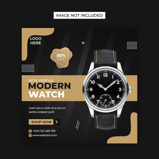 Plantilla de publicación de instagram y redes sociales de watch modernas