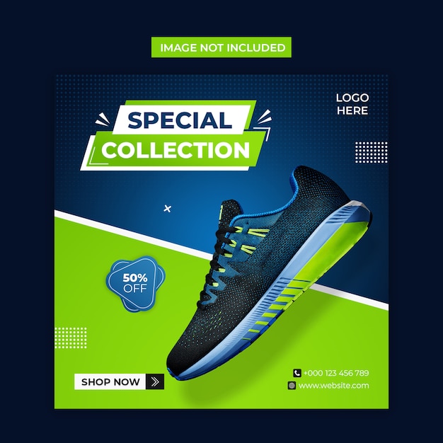 Plantilla de publicación de Instagram y redes sociales de zapatos especiales