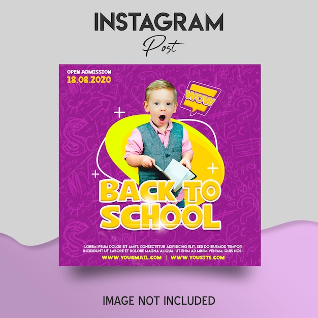 PSD plantilla de publicación de instagram de regreso a la escuela