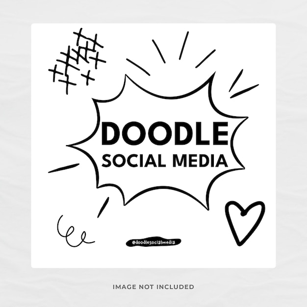 Plantilla de publicación de instagram de tema de doodle psd