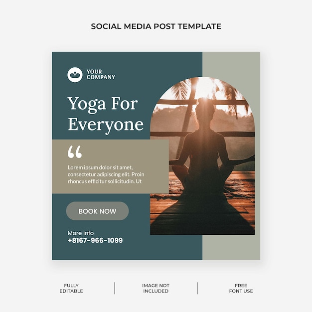 PSD la plantilla de la publicación de instagram de yoga time