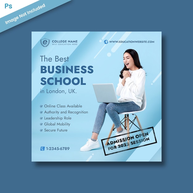 Plantilla de publicación de medios sociales de educación