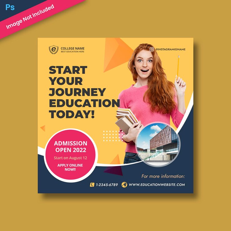 Plantilla de publicación de medios sociales de educación