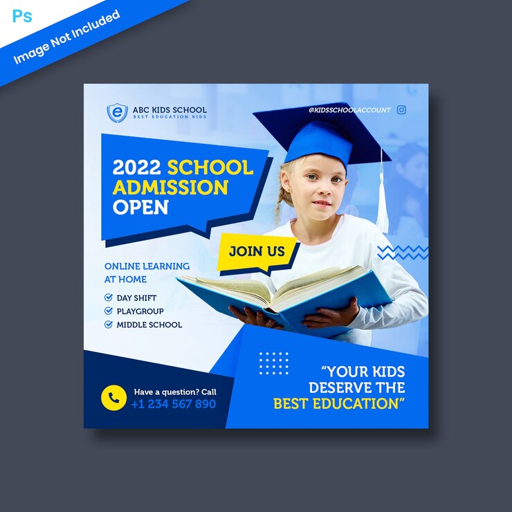 Plantilla de publicación de medios sociales de educación